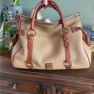 Dooney & Bourke Tan and Brown Leather Satchel